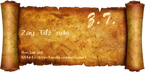 Zay Tünde névjegykártya